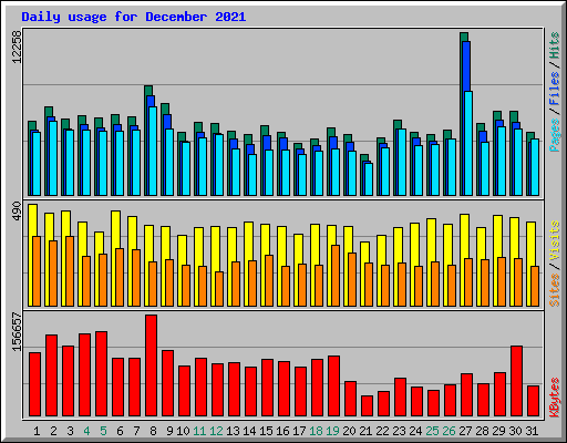 Daily usage for December 2021
