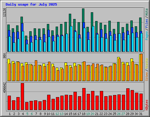 Daily usage for July 2025