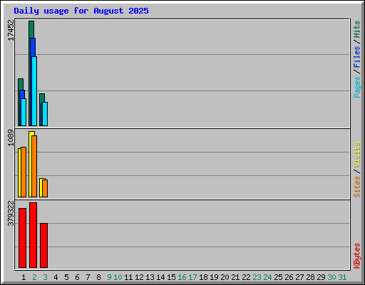 Daily usage for August 2025
