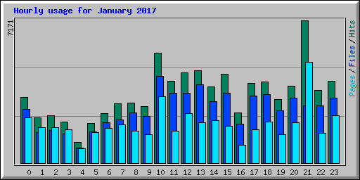 Hourly usage for January 2017