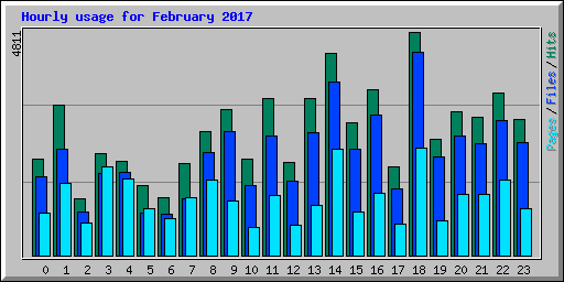 Hourly usage for February 2017