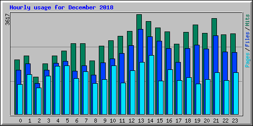 Hourly usage for December 2018