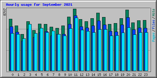Hourly usage for September 2021